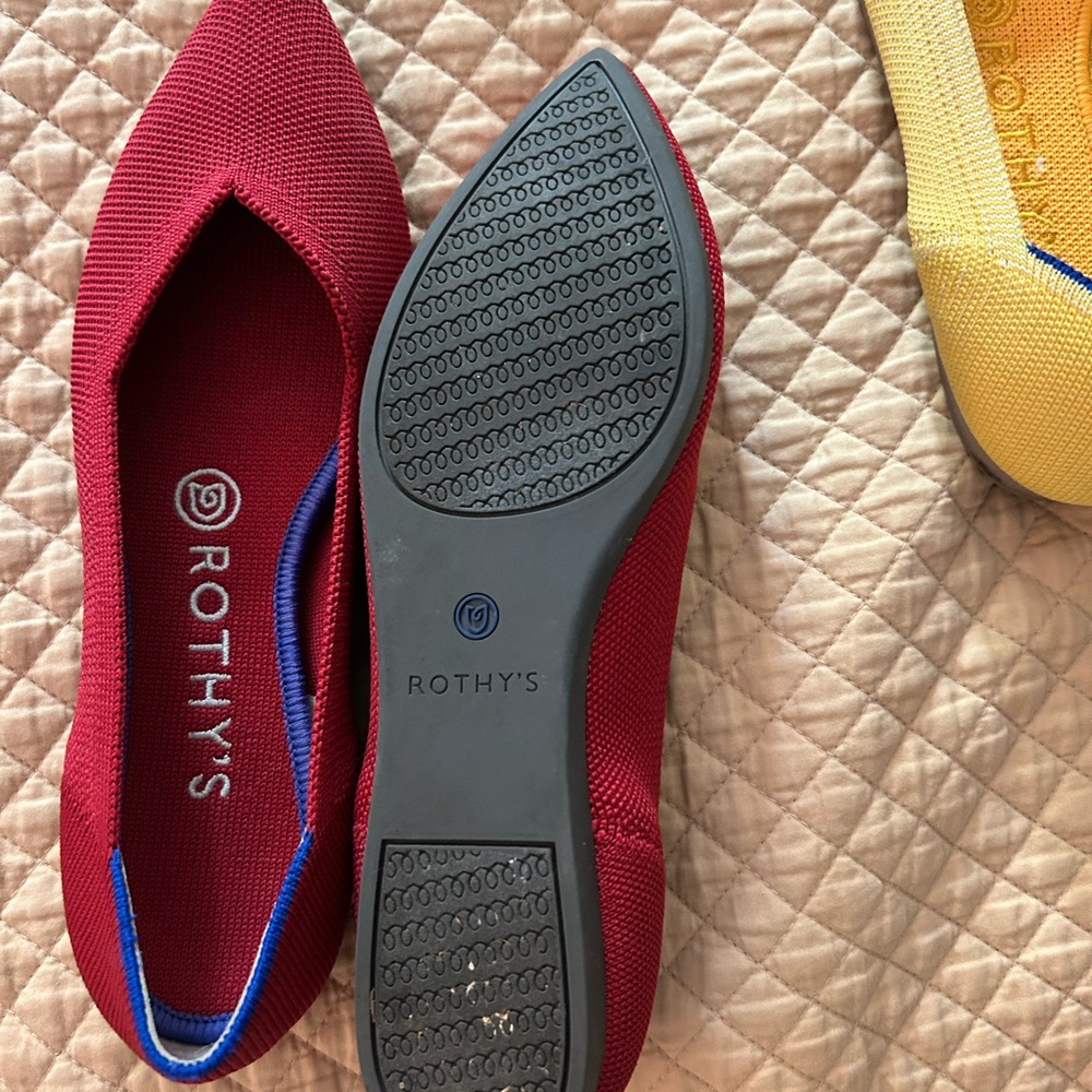 Rothy's Red and Blue Women's Flats